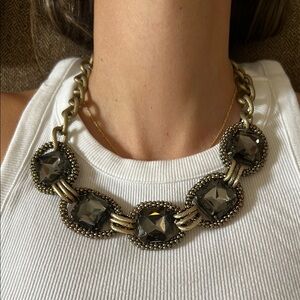 Elegant Gold and Black Statement Necklace